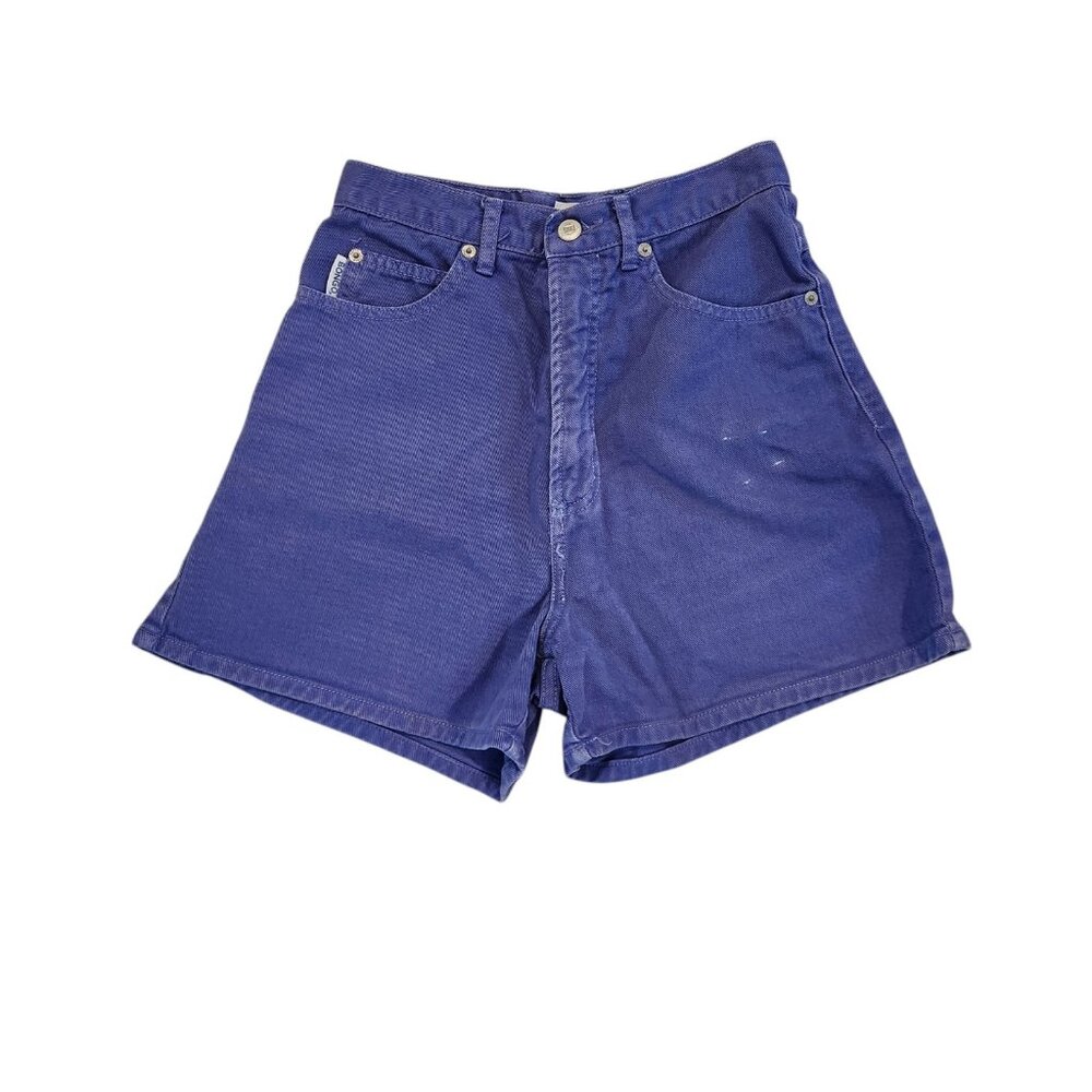 VINTAGE 80s 90s BONGO High Waisted Jean Shorts Denim Purple Mom‎ Size 5 *READ*